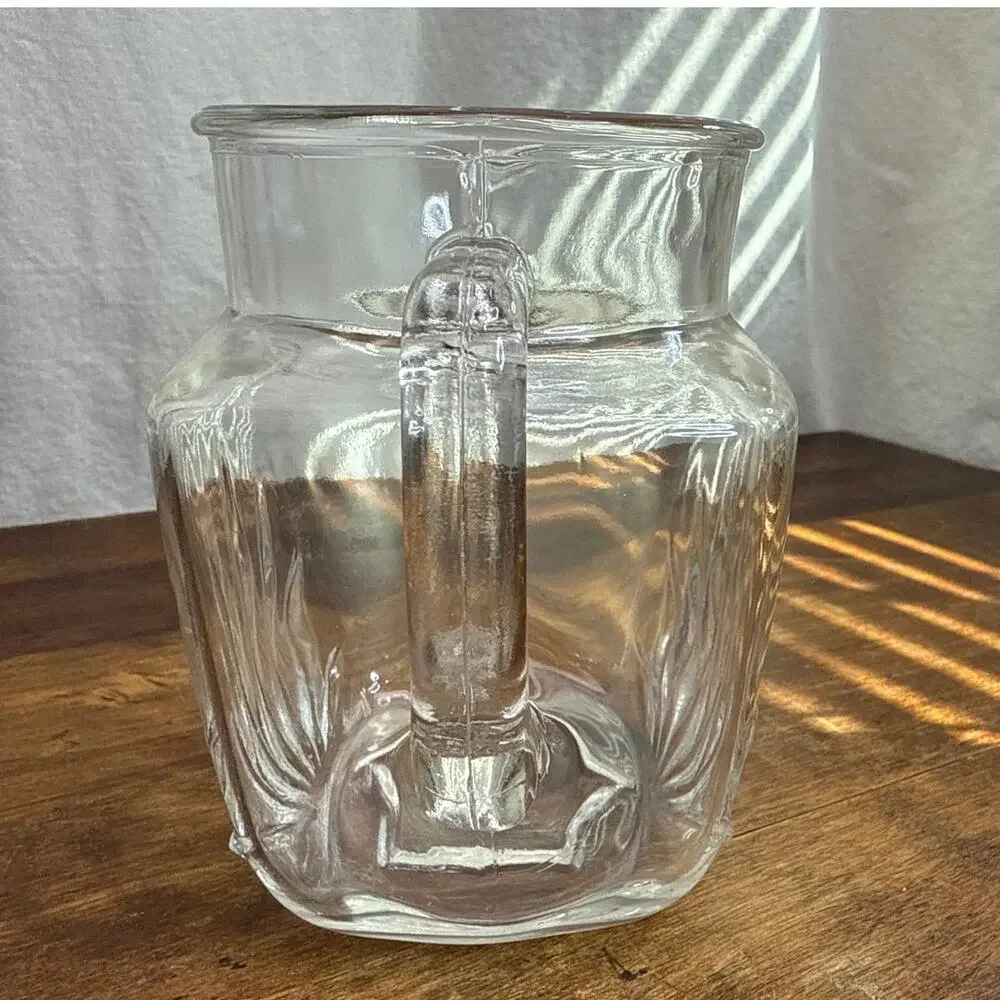 Federal Glass Vintage 50's Star Clear Pattern 36oz Square Pitcher Star On Bottom